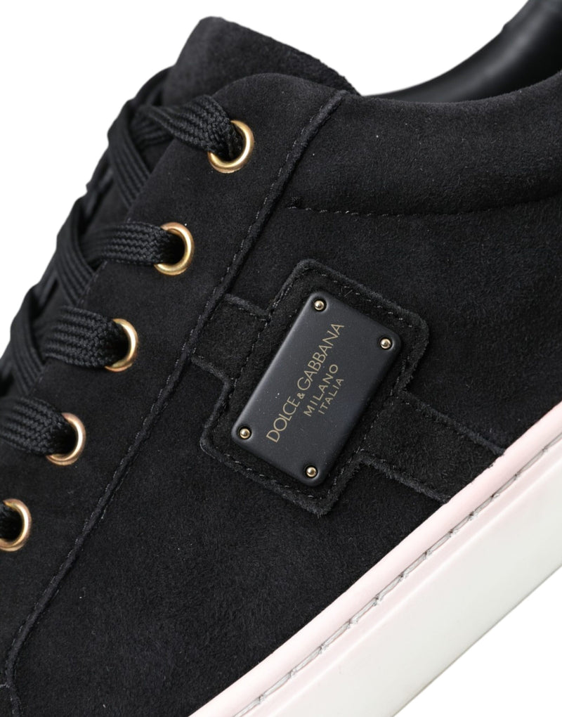 Dolce & Gabbana Black Suede Leather Low Top Sneakers for Men