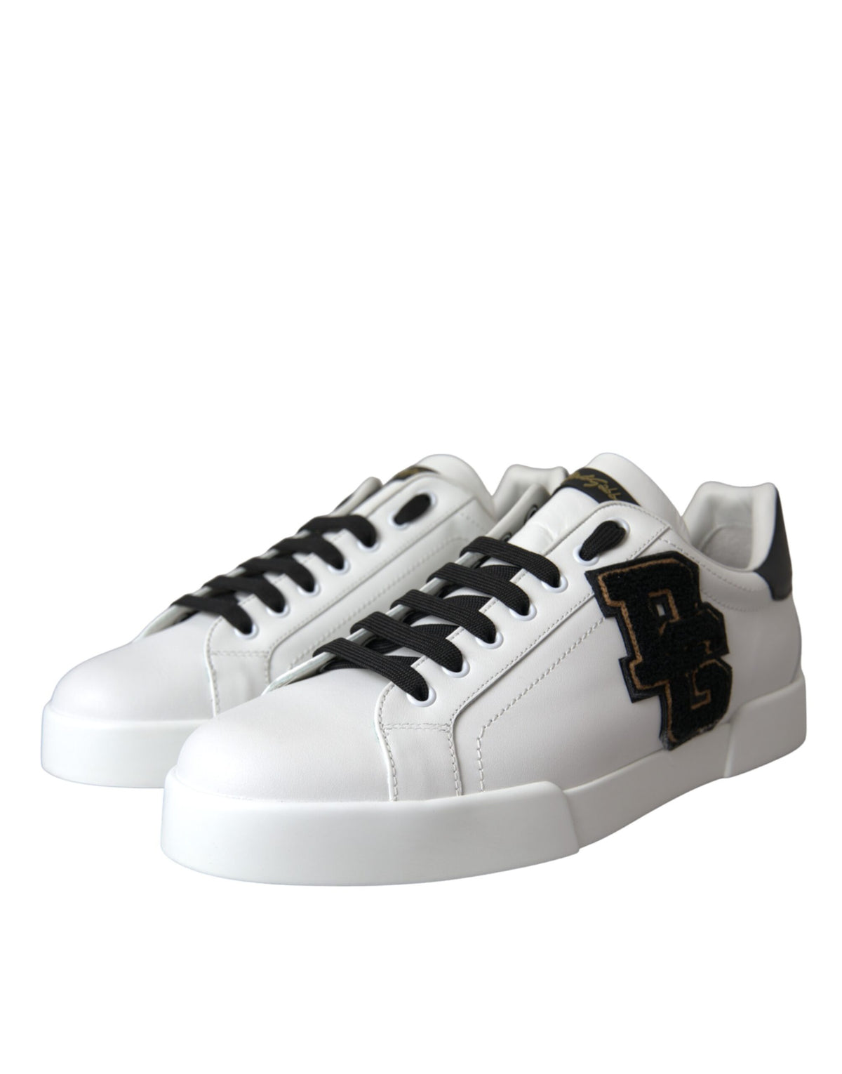 Dolce & Gabbana White Leather DG Logo Casual Low Top Sneakers