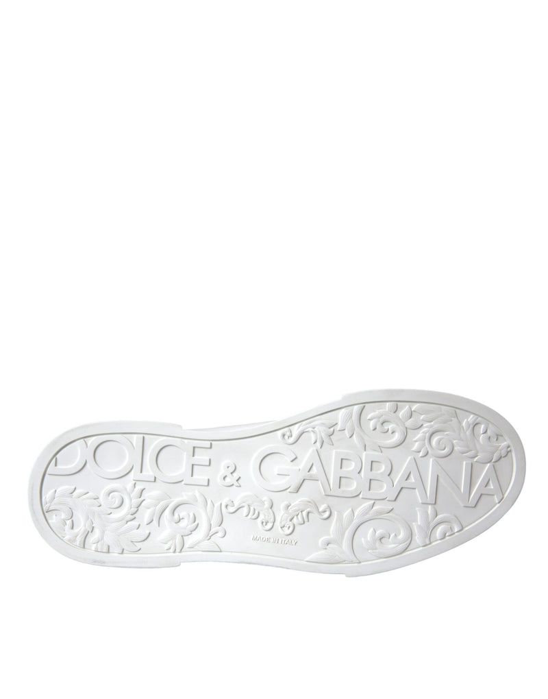 Dolce & Gabbana White Leather DG Logo Casual Low Top Sneakers
