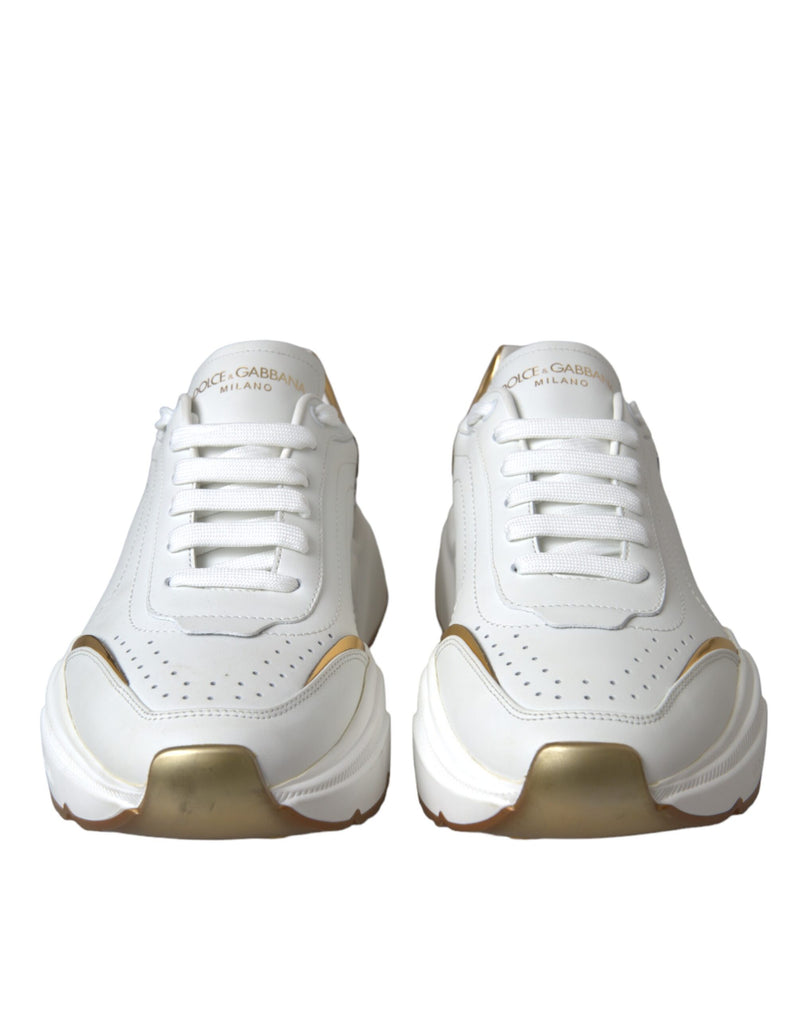 Dolce & Gabbana White Gold DAYMASTER Leather Sneakers