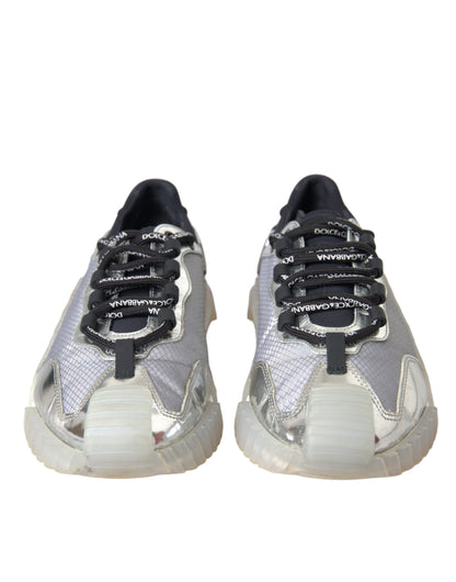 Sneakers basses NS1 en nylon argenté et noir pour homme de Dolce & Gabbana
