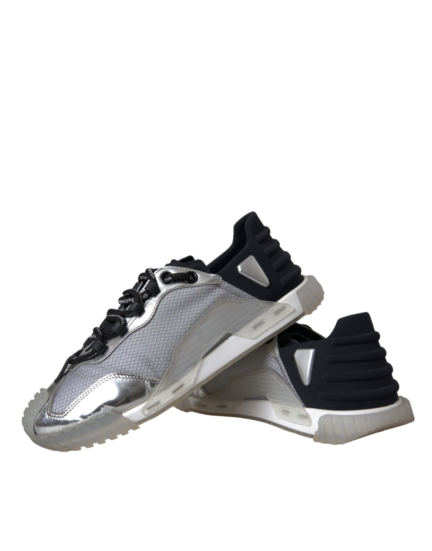 Sneakers basses NS1 en nylon argenté et noir pour homme de Dolce & Gabbana