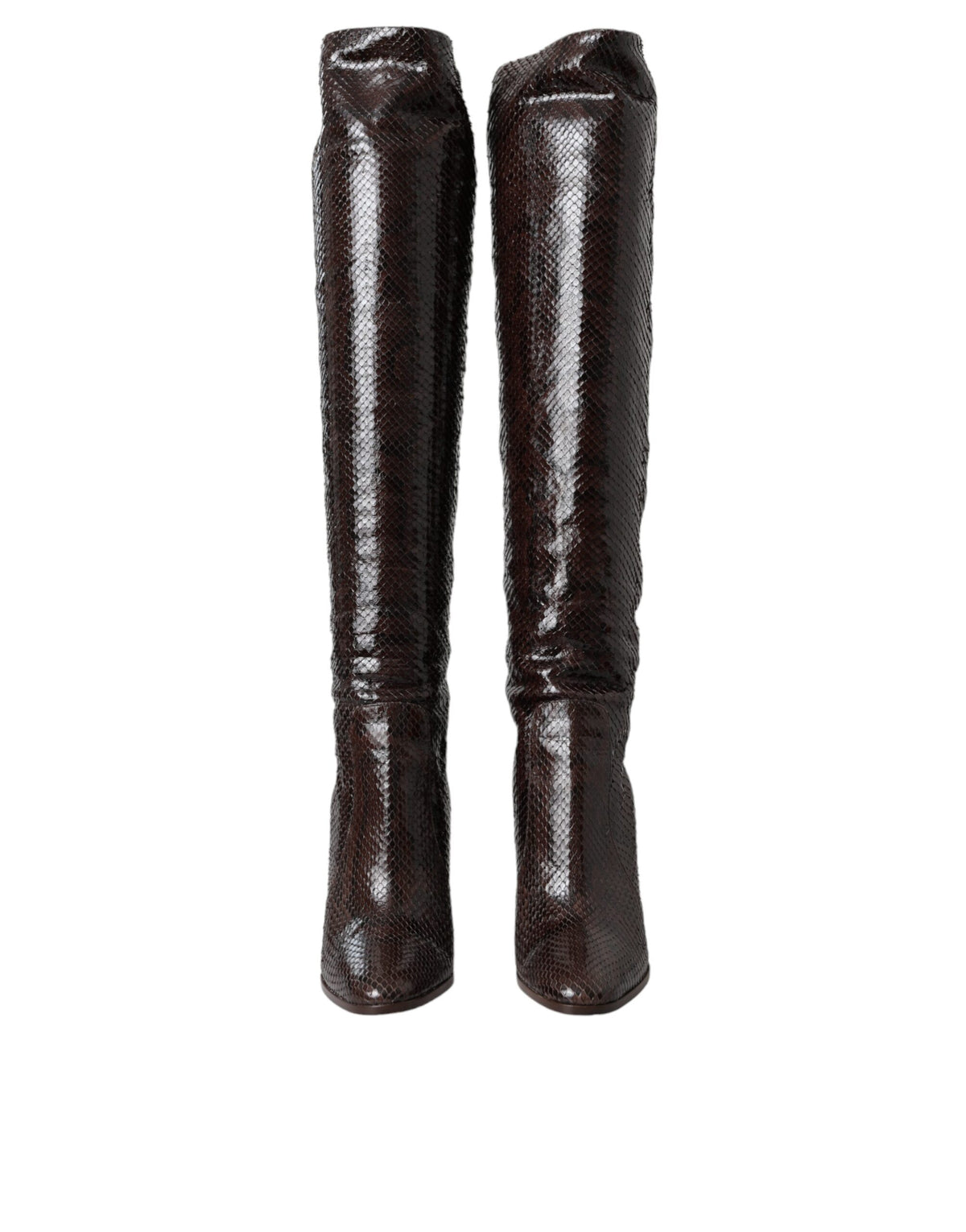 Dolce & Gabbana Brown Exotic Leather High Heels Boots