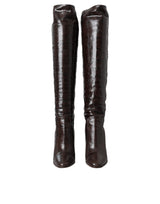 Dolce & Gabbana Brown Exotic Leather High Heels Boots