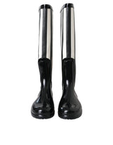 Dolce & Gabbana Bottes Plates Hautes en Caoutchouc Noires pour Femmes