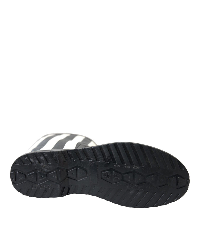 Dolce & Gabbana Bottes Plates Hautes en Caoutchouc Noires pour Femmes