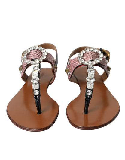 Dolce & Gabbana Multicolor Kristallen Sandalen Slippers