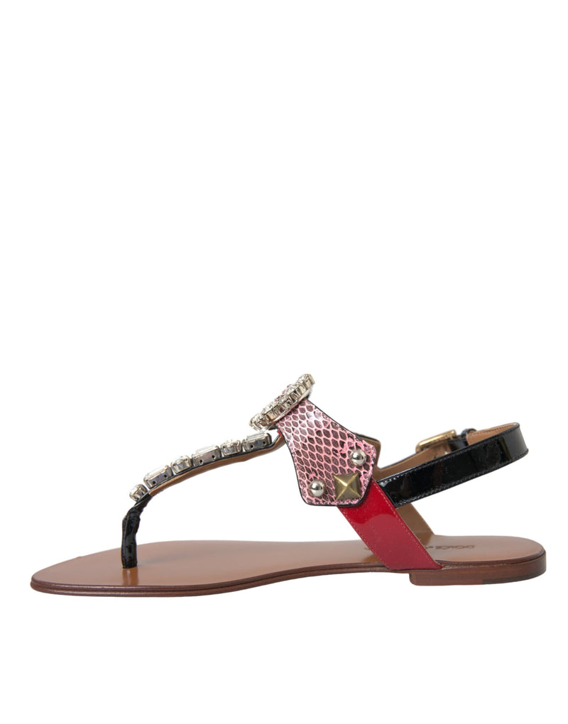 Dolce & Gabbana Multicolor Crystal Sandals - Authentic Slide Sandals