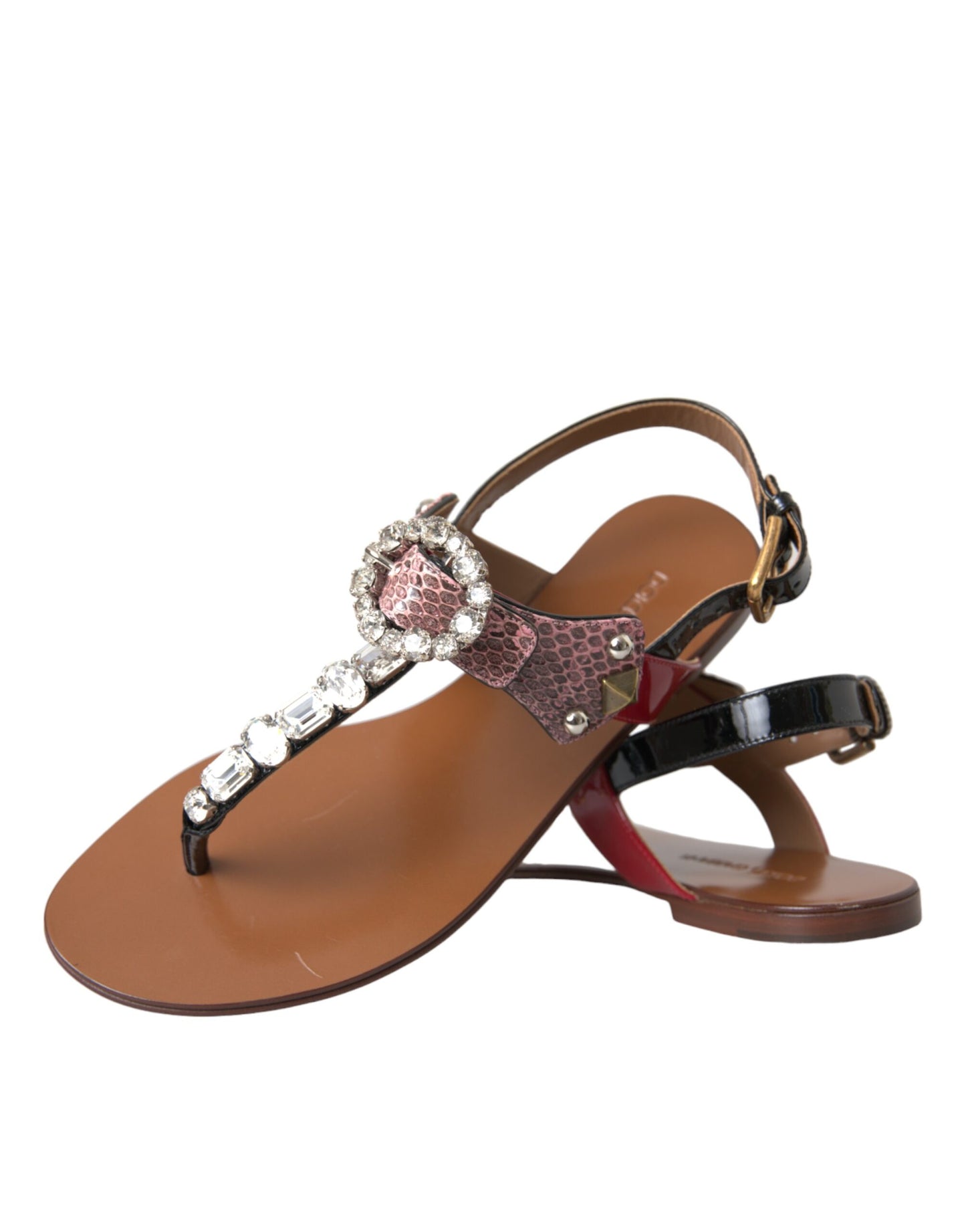 Dolce & Gabbana Multicolor Kristallen Sandalen Slippers
