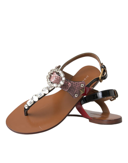 Dolce & Gabbana Multicolor Kristallen Sandalen Slippers