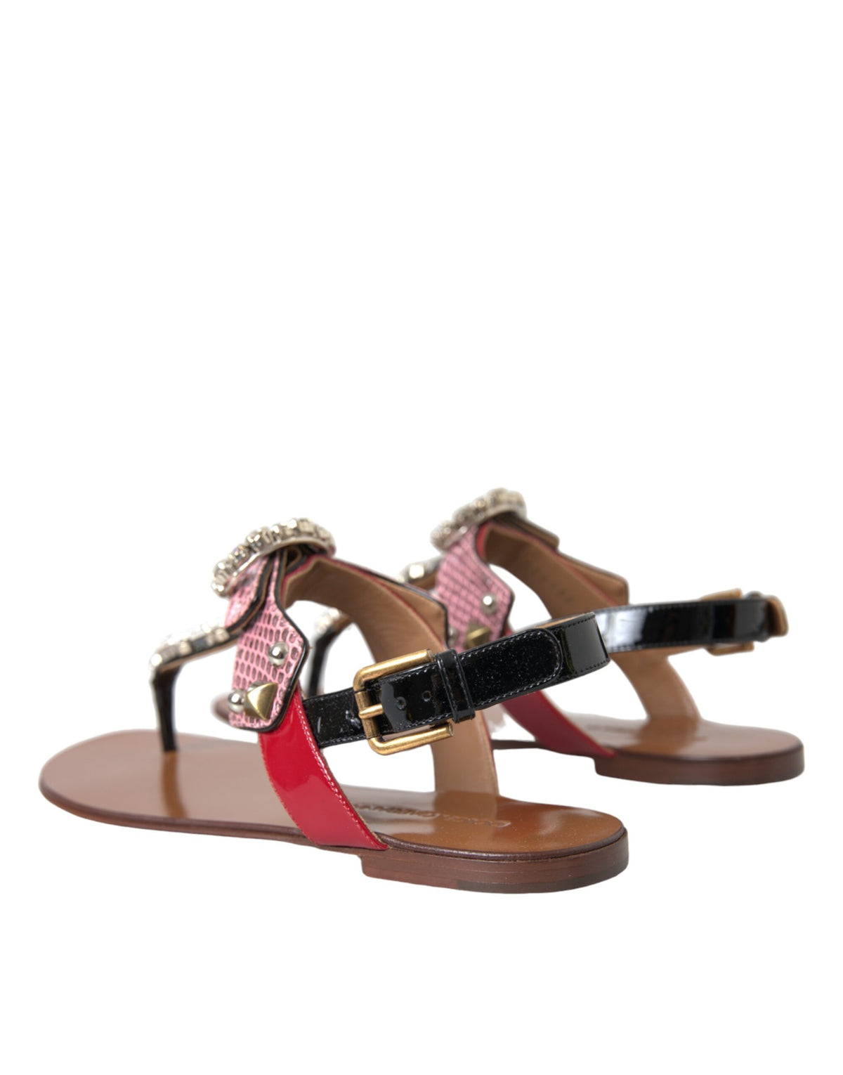 Dolce & Gabbana Multicolor Crystal Sandals Flip Flops