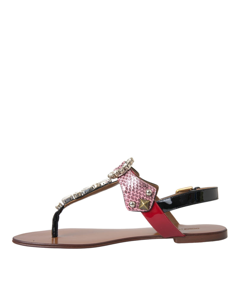 Dolce & Gabbana Sandales Flip-Flops Multicolores en Cristal