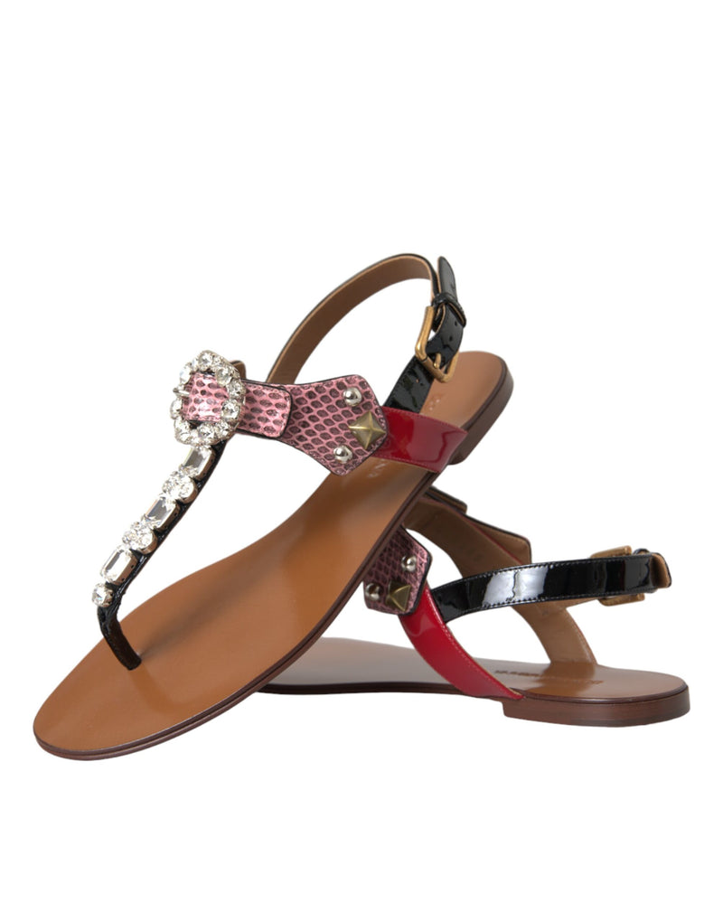 Dolce & Gabbana Sandales Flip-Flops Multicolores en Cristal