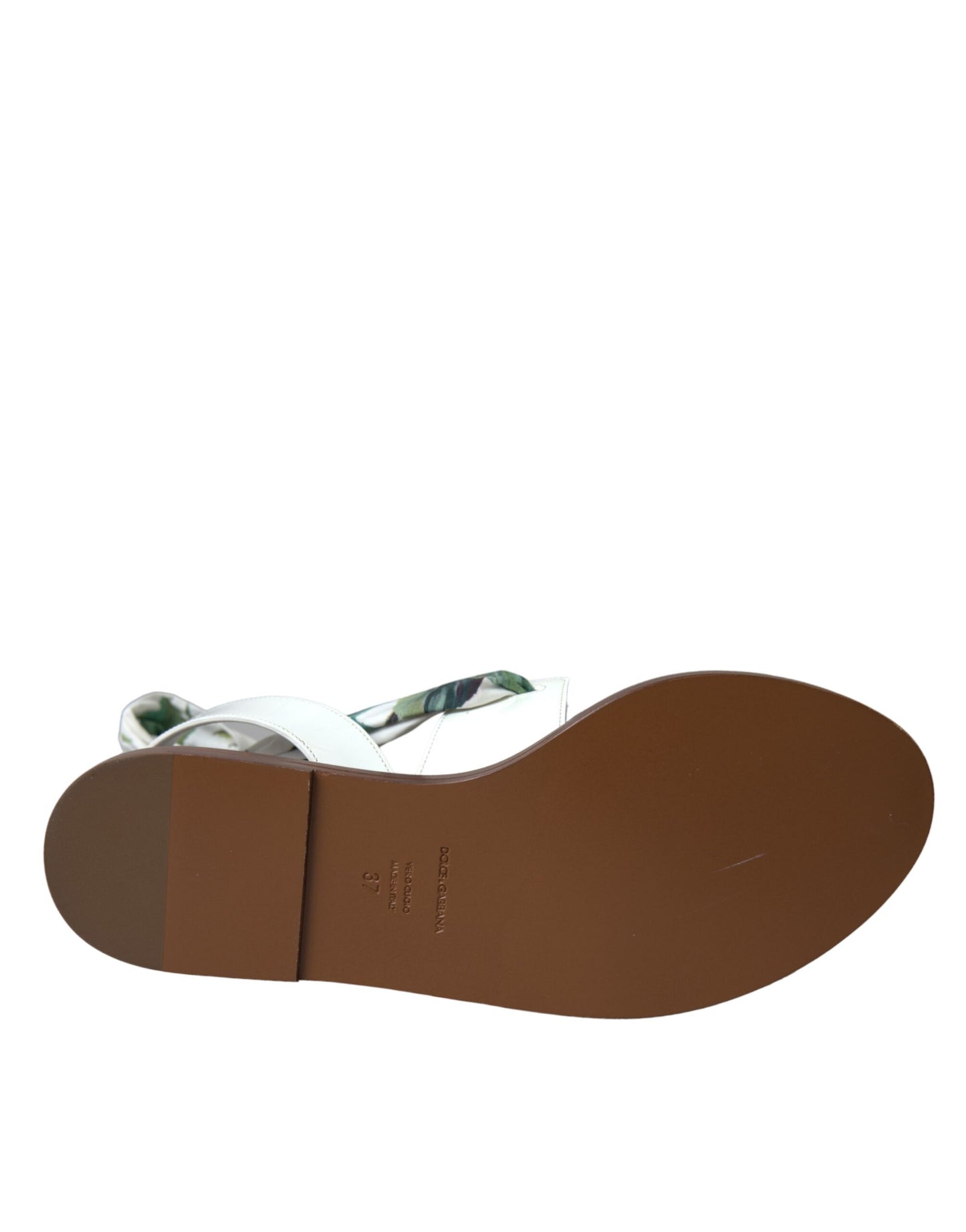 Sandales compensées à envelopper autour de la cheville, imprimé floral multicolore, Dolce & Gabbana.