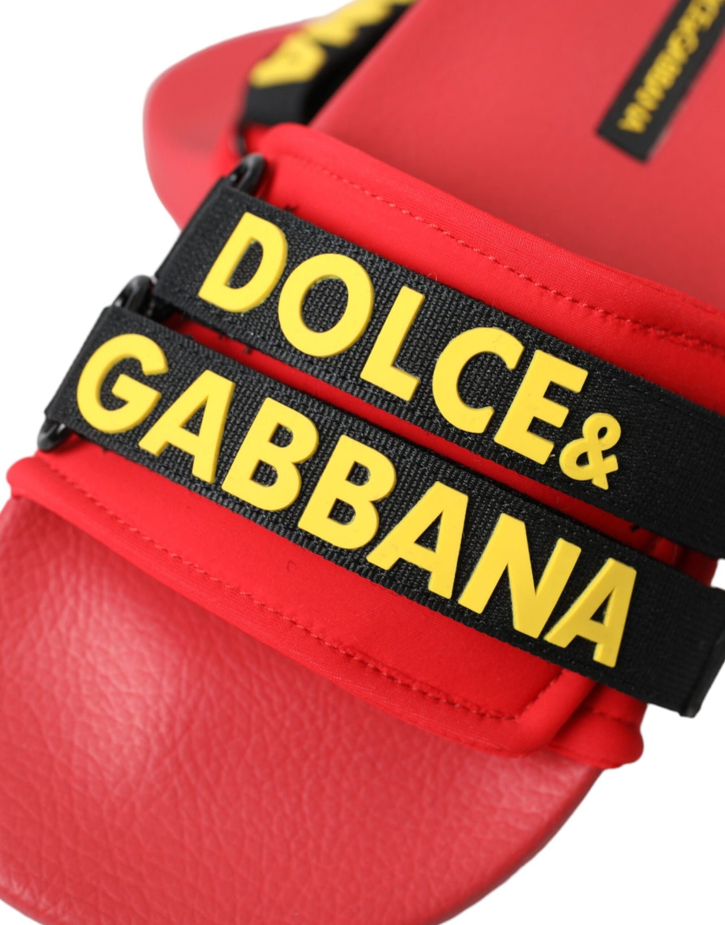 Dolce & Gabbana Rode en Zwarte Logo Strand Sandalen