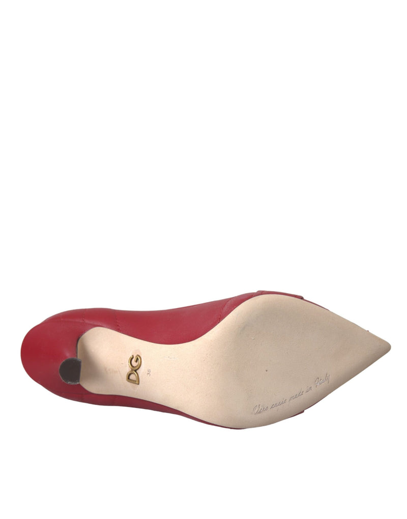 Dolce & Gabbana Red Devotion Leather Heels Pumps