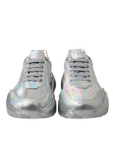 Dolce & Gabbana Silver Iridescent DAYMASTER Leather Sneakers