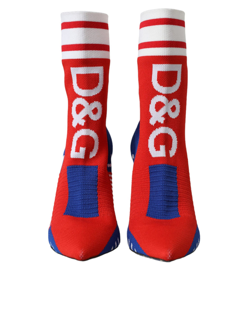 Dolce & Gabbana Bottines Courtes Élastiques Rouge Bleu