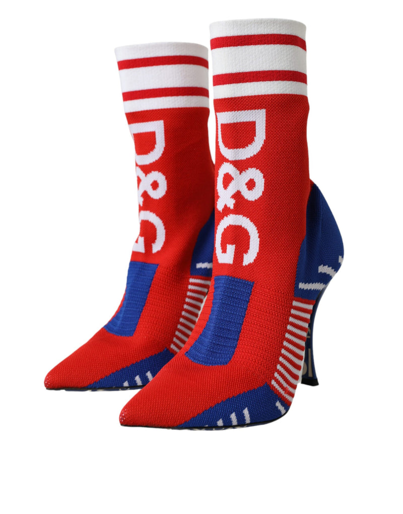 Dolce & Gabbana Bottines Courtes Élastiques Rouge Bleu