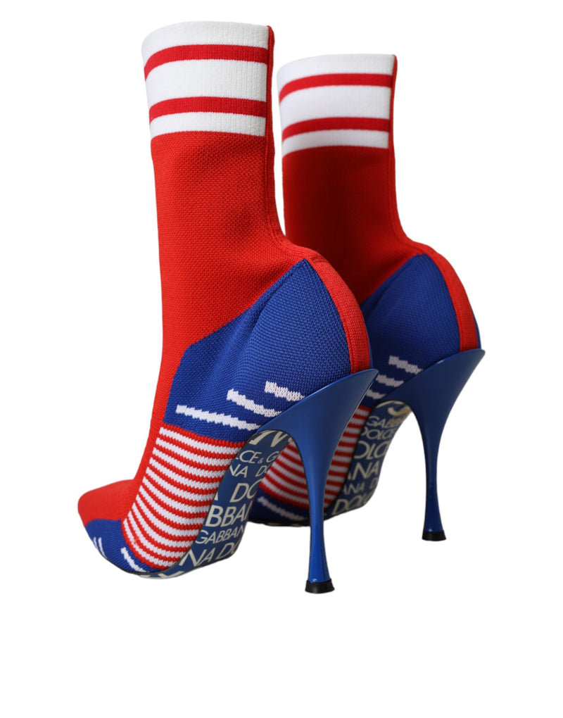 Dolce & Gabbana Bottines Courtes Élastiques Rouge Bleu
