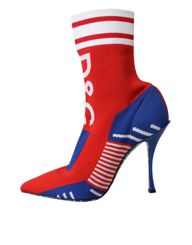 Dolce & Gabbana Bottines Courtes Élastiques Rouge Bleu