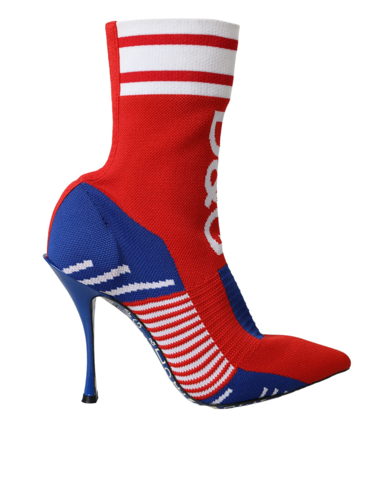 Dolce & Gabbana Bottines Courtes Élastiques Rouge Bleu
