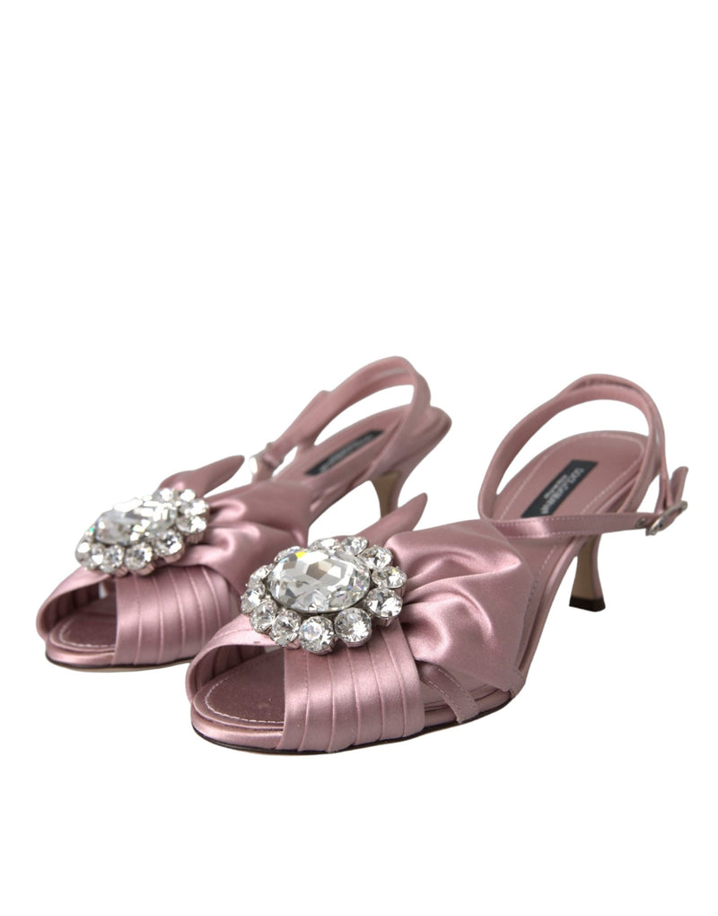 Dolce & Gabbana Pink Keira Crystal Heels Sandals