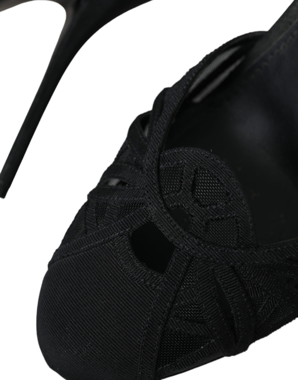Dolce & Gabbana Sandales à Talons Ankle Strap en Mesh Noir