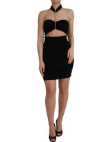 Robe Mini Bodycon Sans Manches Découpée Dolce & Gabbana Noir