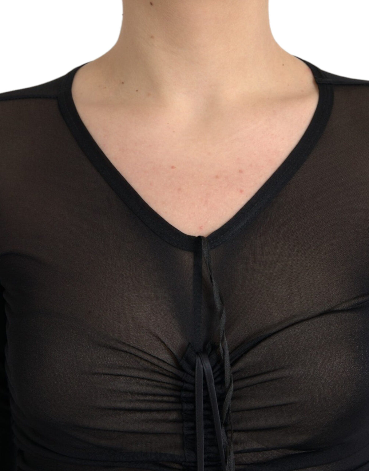 Dolce & Gabbana Robe Midi Bodycon Noire Transparente