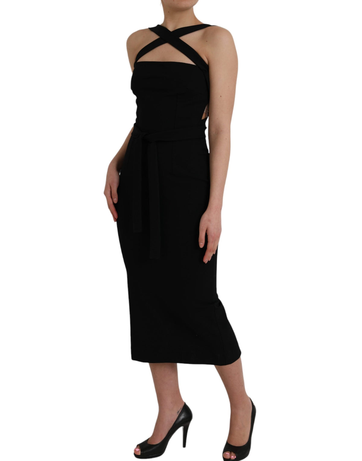 Robe Midi Sans Manches Dolce & Gabbana Noir