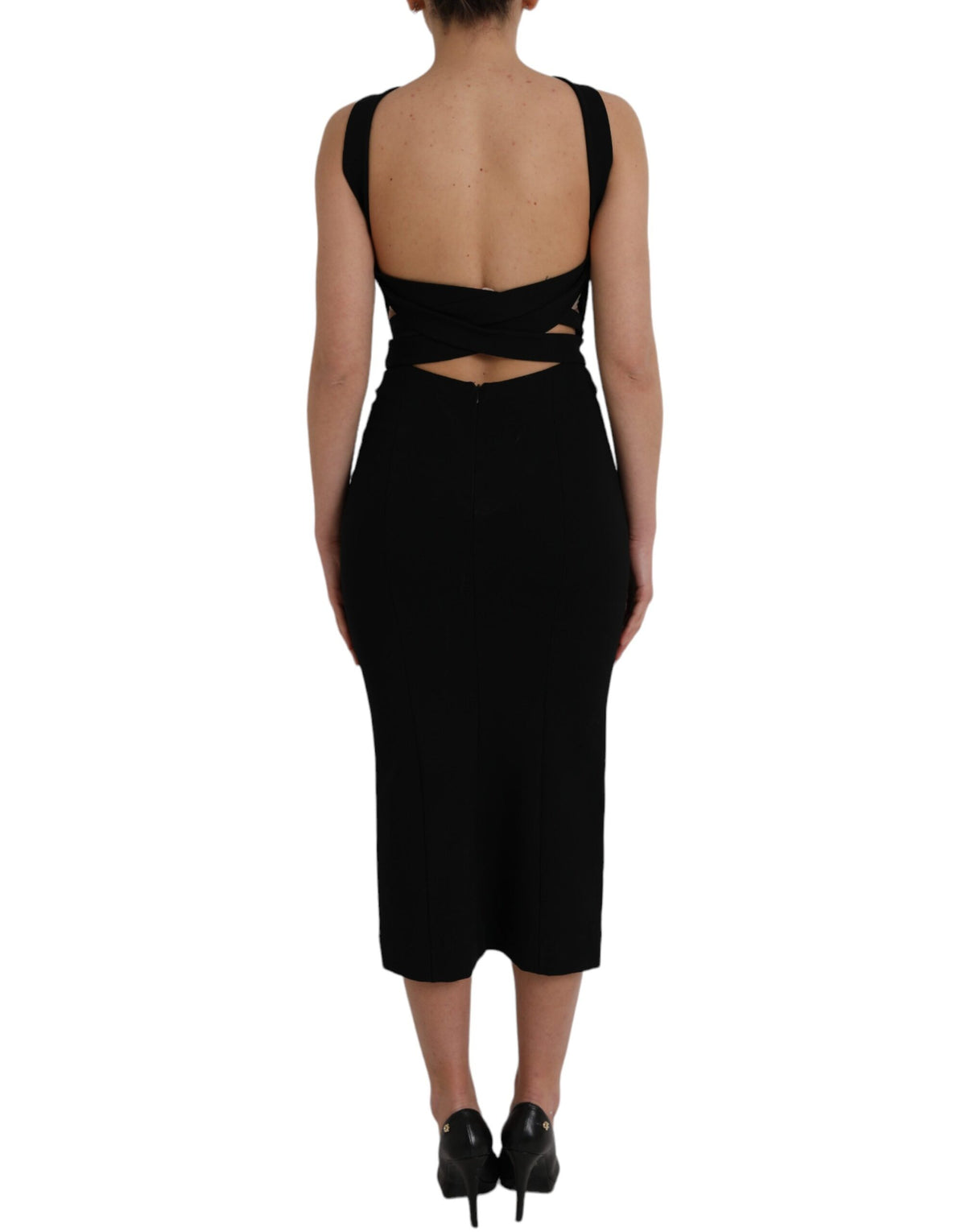 Robe Midi Sans Manches Dolce & Gabbana Noir
