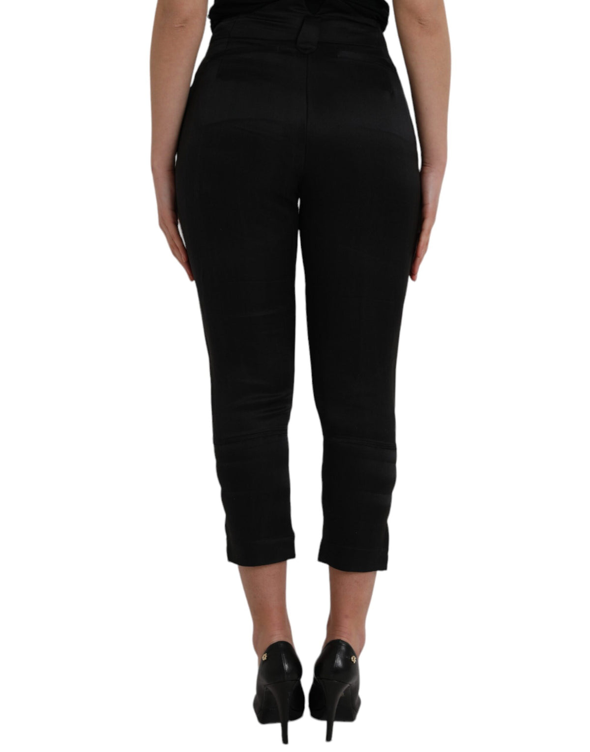 Ermanno Scervino Pantalons Capri Noirs Taille Haute