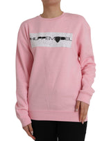 Philippe Model Pull en Coton Rose à Manches Longues avec Logo