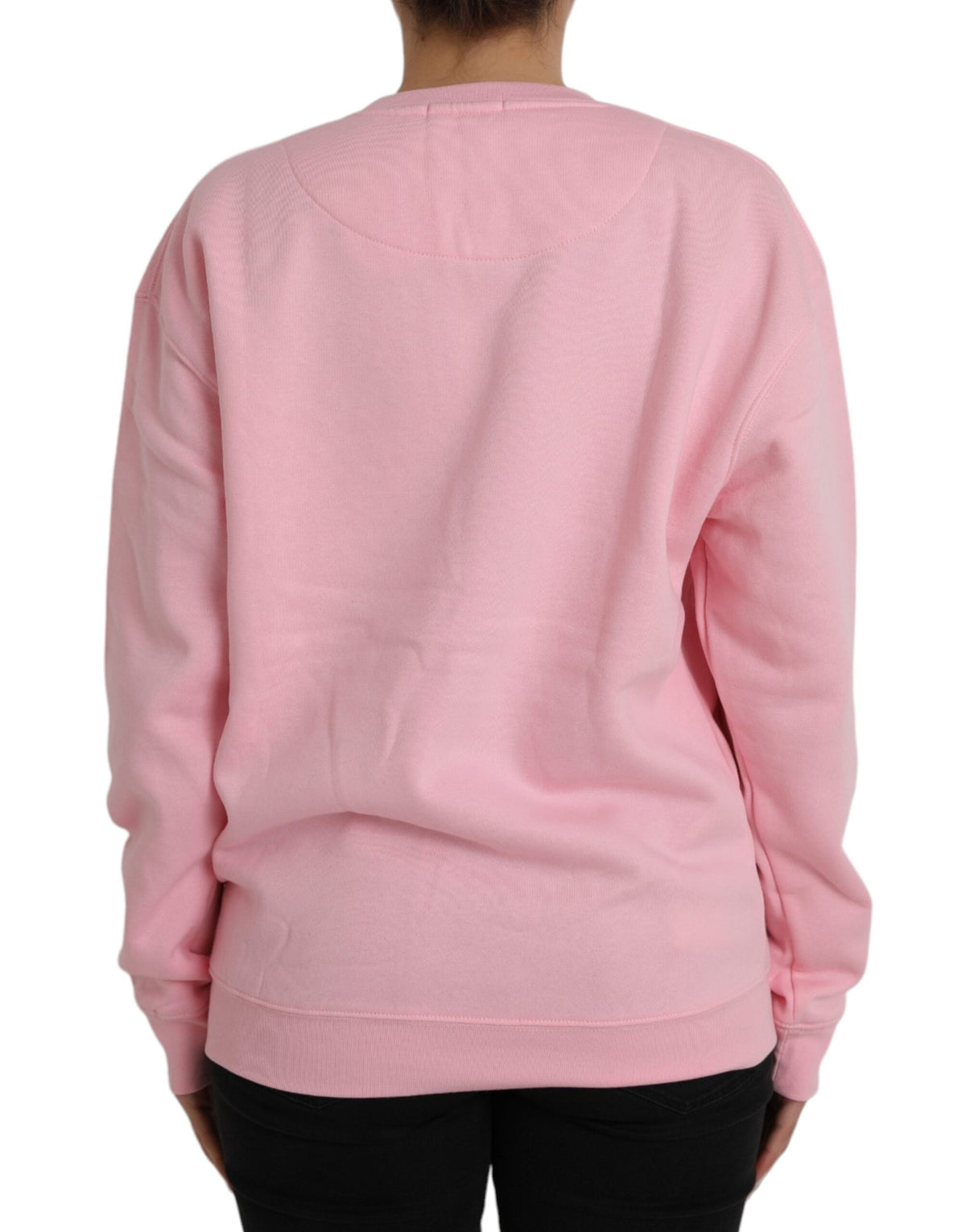 Philippe Model Pull en Coton Rose à Manches Longues avec Logo