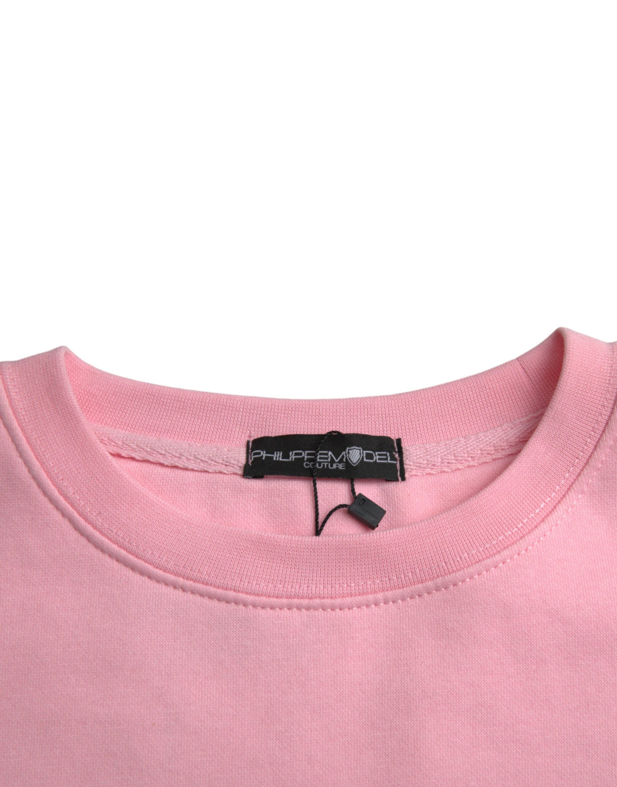 Philippe Model Pull en Coton Rose à Manches Longues avec Logo