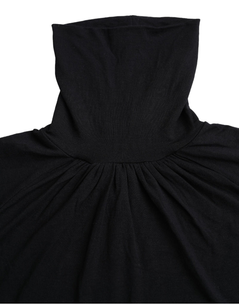 Costume National Black Turtleneck Short Sleeve Top - Elegant Style