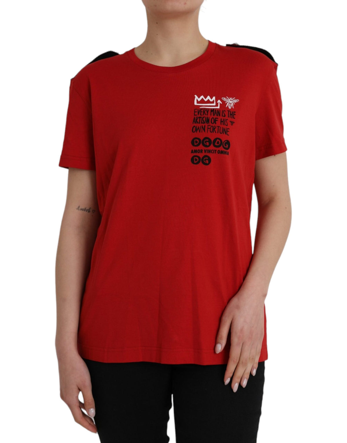 T-shirt Dolce & Gabbana Rouge en Coton avec Imprimé Graphique