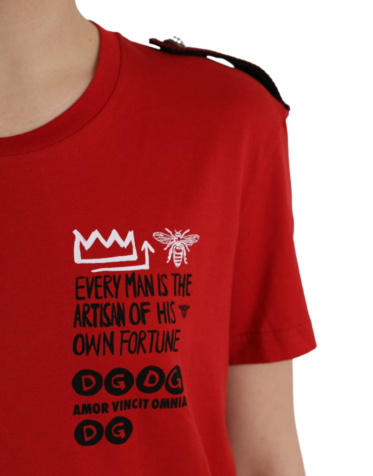 T-shirt Dolce & Gabbana Rouge en Coton avec Imprimé Graphique