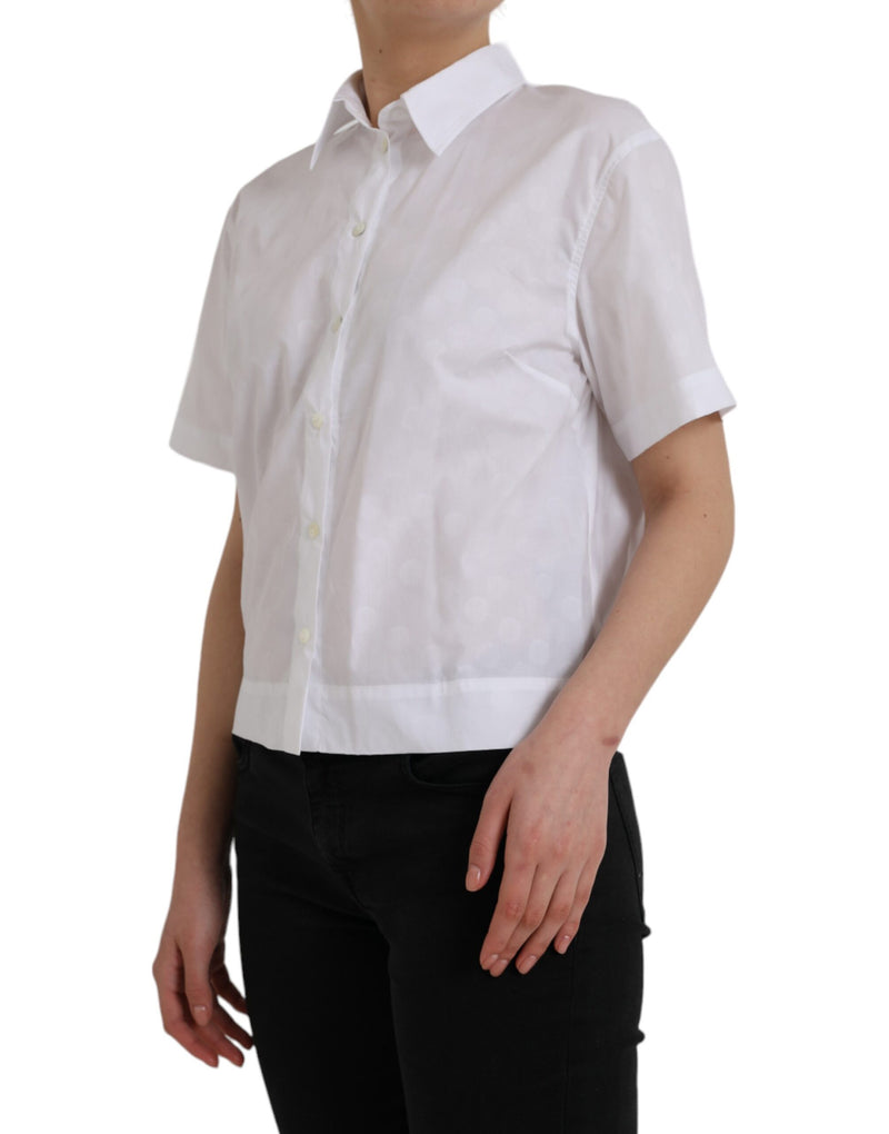 Dolce & Gabbana White Collared Short Sleeve Polo Shirt