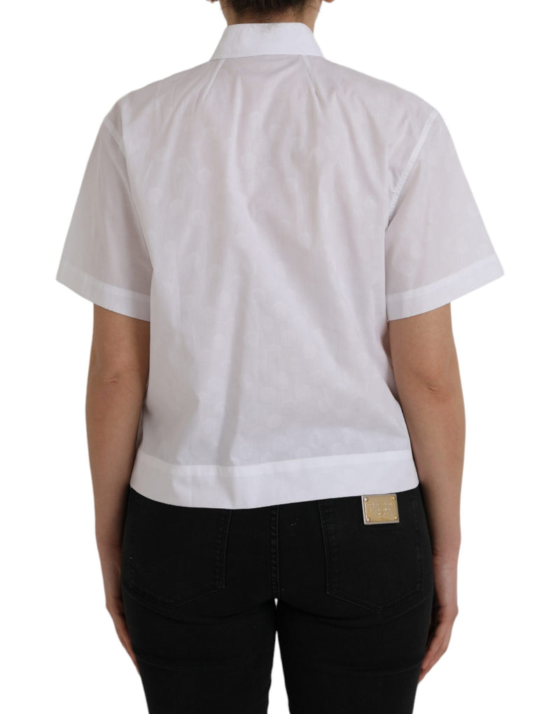 Dolce & Gabbana White Collared Short Sleeve Polo Shirt
