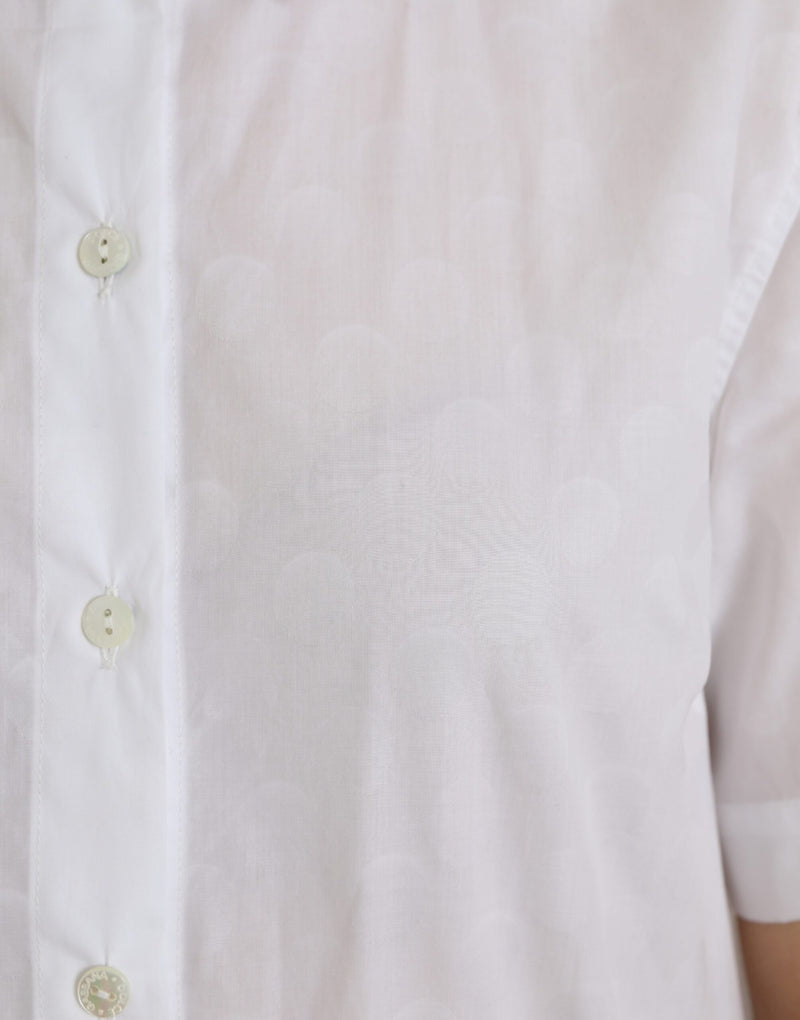 Dolce & Gabbana White Collared Short Sleeve Polo Shirt