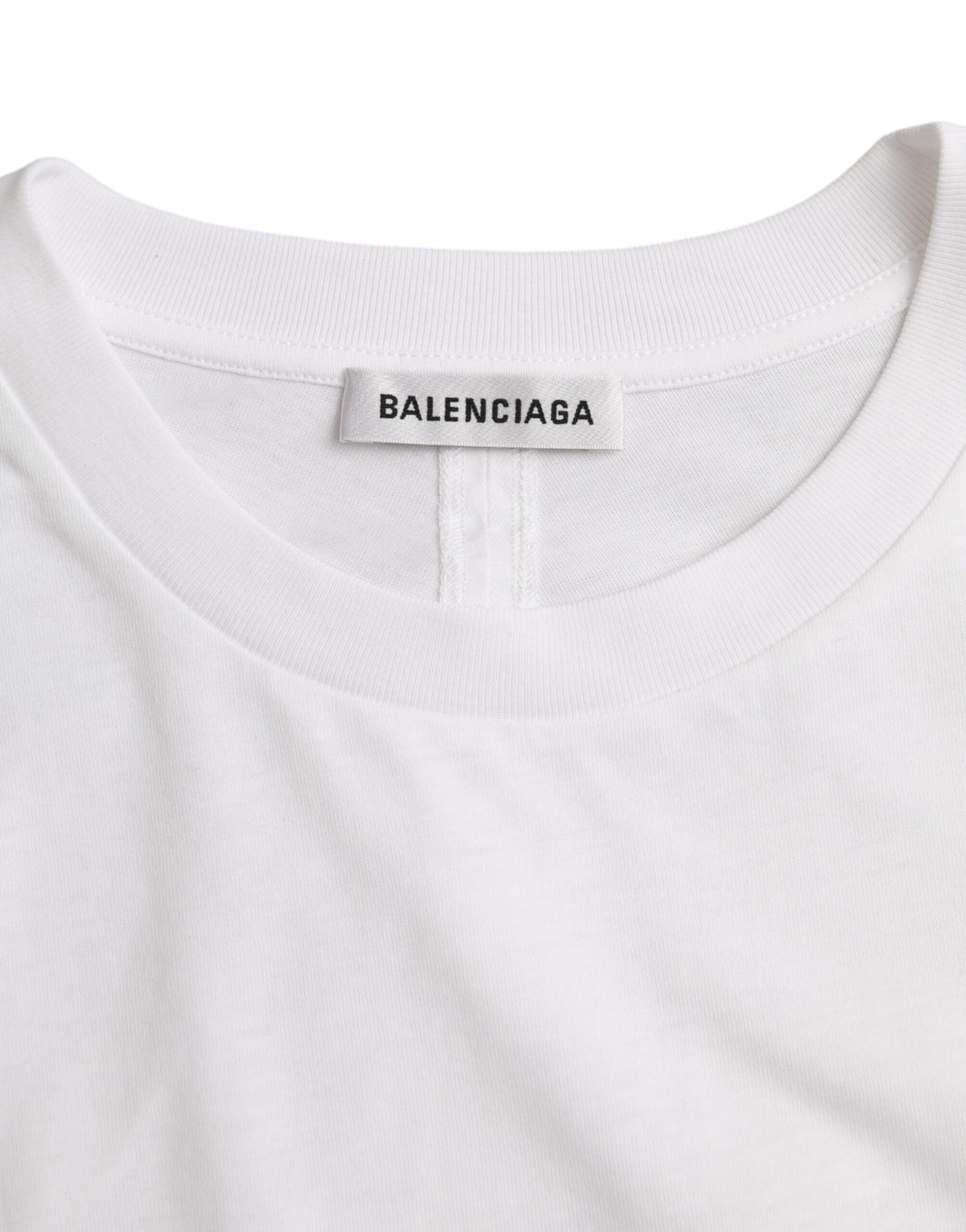 T-shirt Balenciaga Blanc en Coton à Col Rond et Manches Courtes
