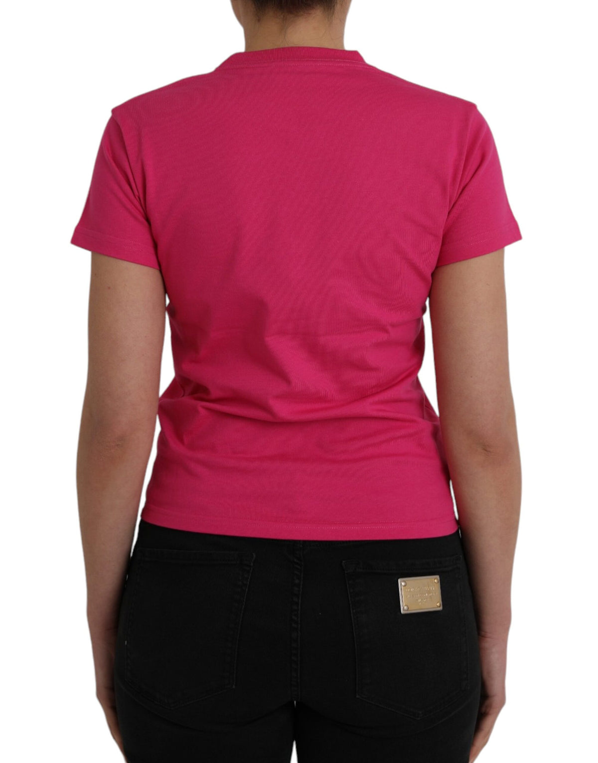T-shirt Balenciaga en coton rose à col rond et manches courtes