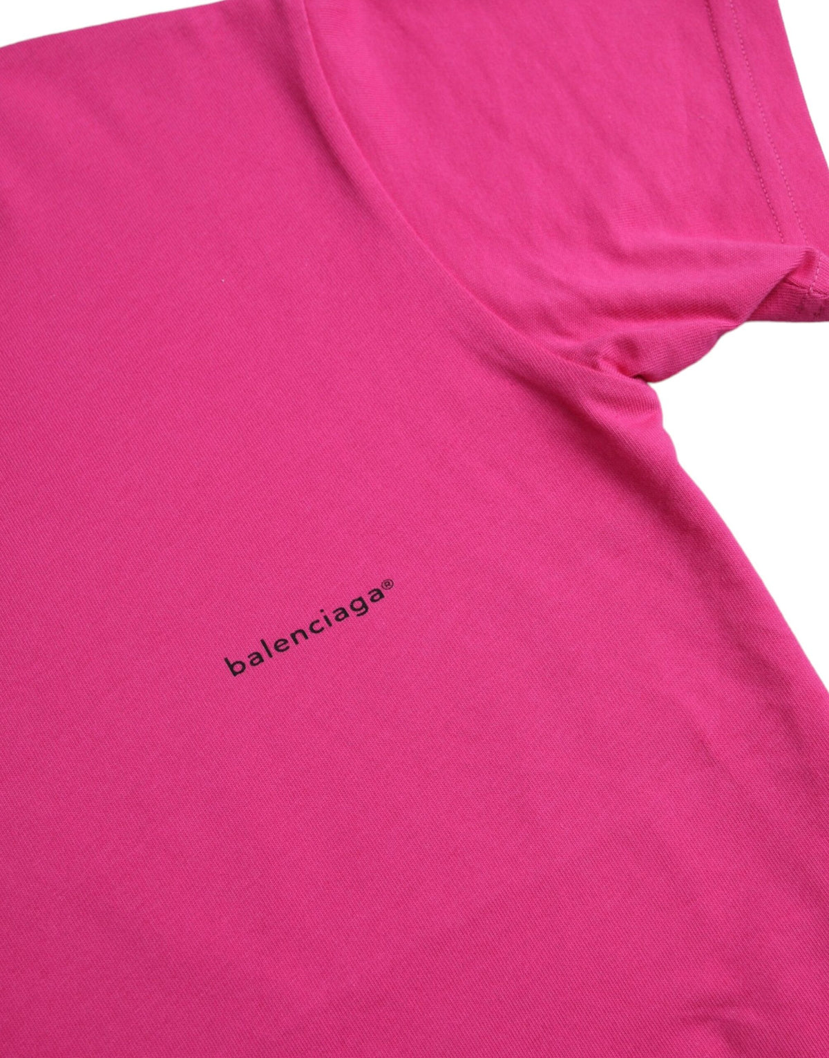 T-shirt Balenciaga en coton rose à col rond et manches courtes