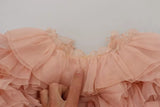 Dolce & Gabbana Pull Roulé Rose à Volants en Soie