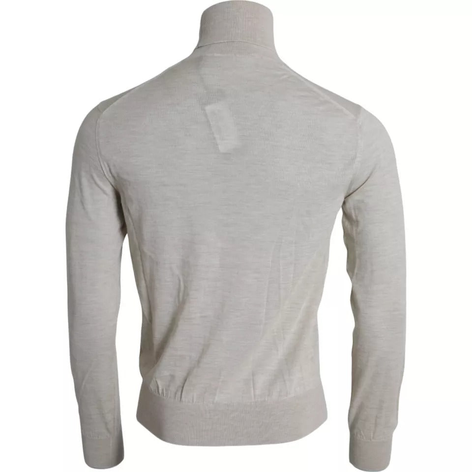 Pull col montant en cachemire beige de Dolce & Gabbana