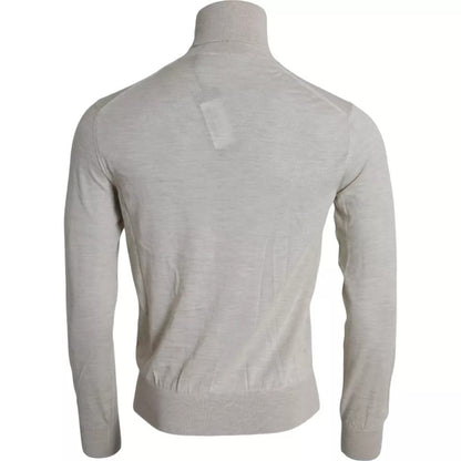 Pull col montant en cachemire beige de Dolce & Gabbana