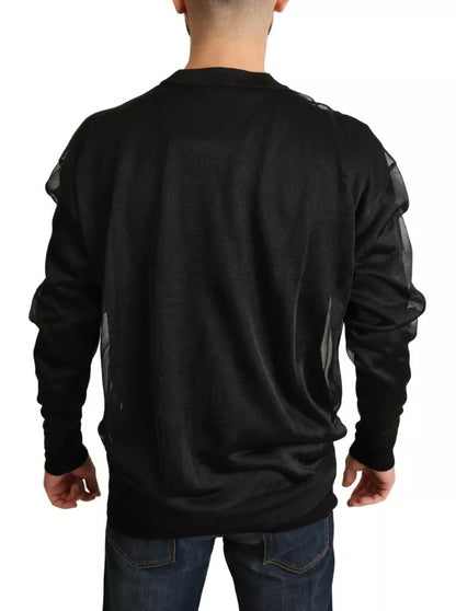 Dolce & Gabbana Zwarte Logo Crewneck Lange Mouw Trui