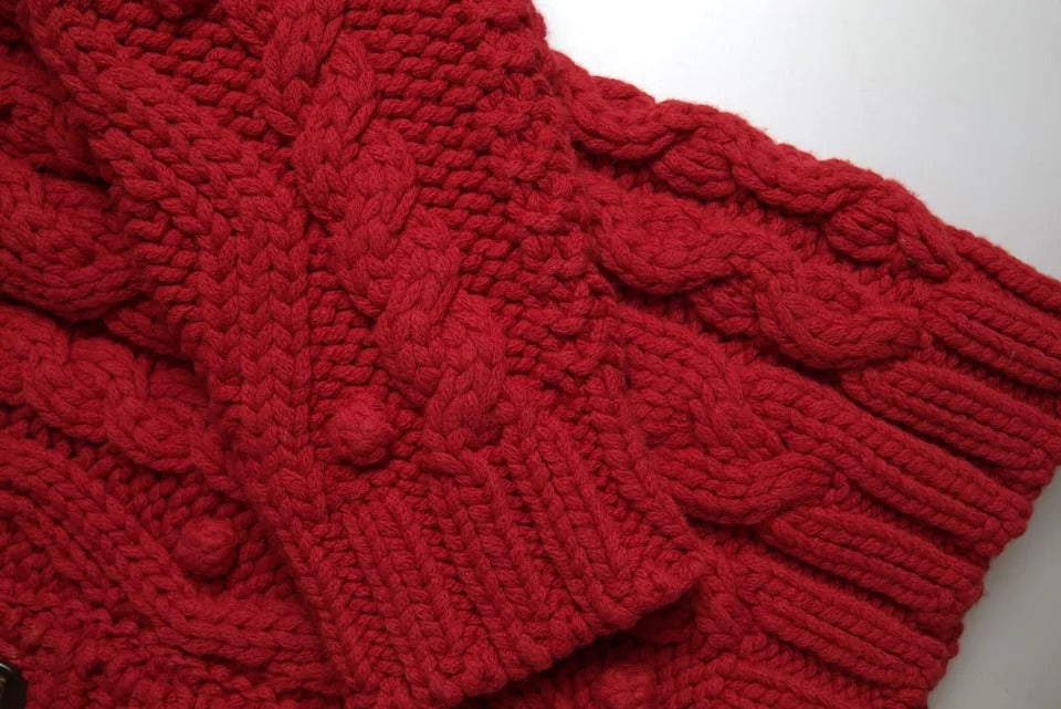 Dolce & Gabbana Cardigan en Laine Rouge à Boutons